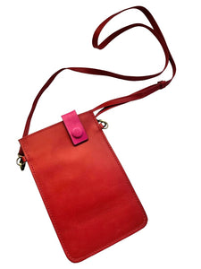 Cartera Portacelular de cuero Eva Rojo