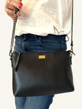 Cartera Gardenia Negra Grano