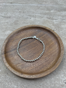 Pulsera Bolitas Baño Plata