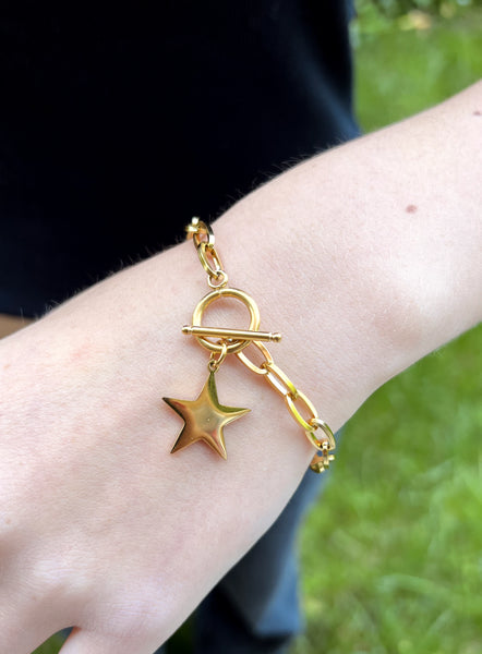 Pulsera Estrella Radiante Baño Oro