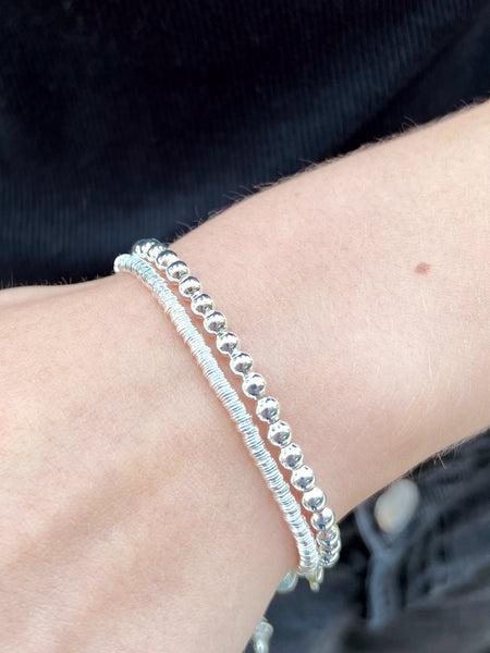 Pulsera Bolitas Baño Plata