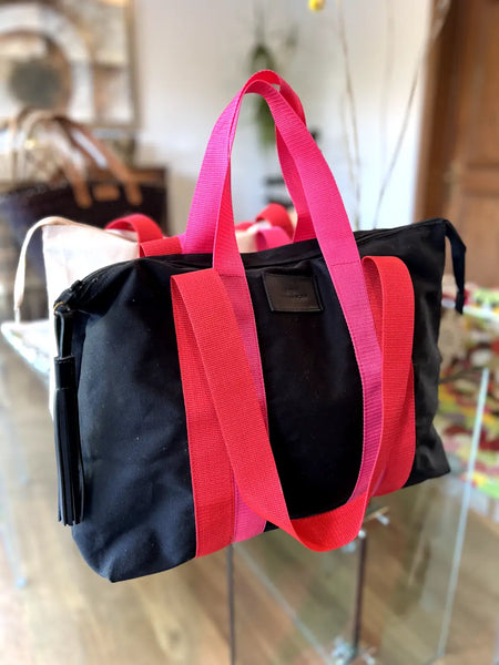 Bolso Agata Negro Rojo-Fucsia