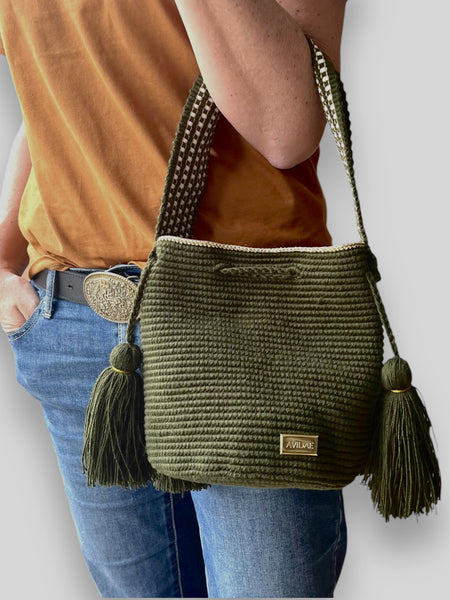 Bolso Wayuu Gala Oliva Mediano