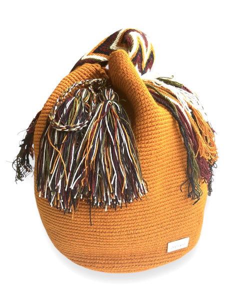 Bolso Wayuu Guajira Mostaza Grande