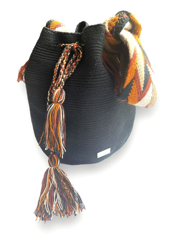 Bolso Wayuu Guajira Negro Grande