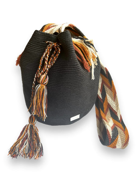 Bolso Wayuu Guajira Negro Grande