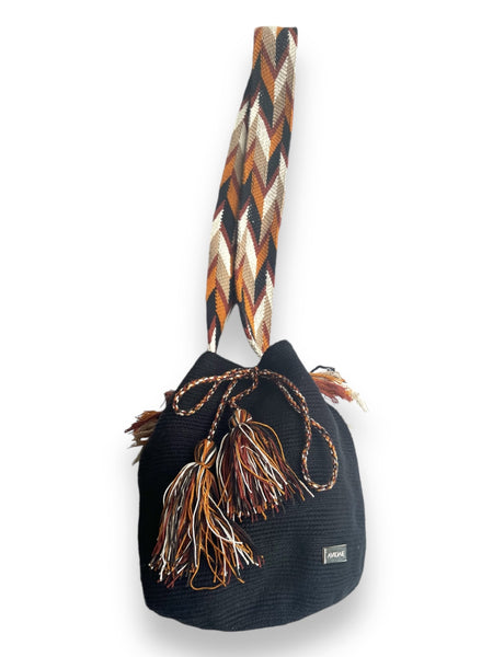 Bolso Wayuu Guajira Negro Grande