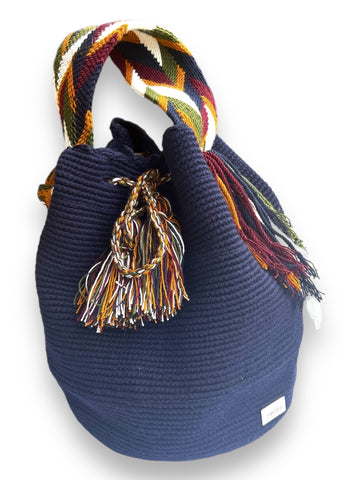 Bolso Wayuu Guajira Azul Grande