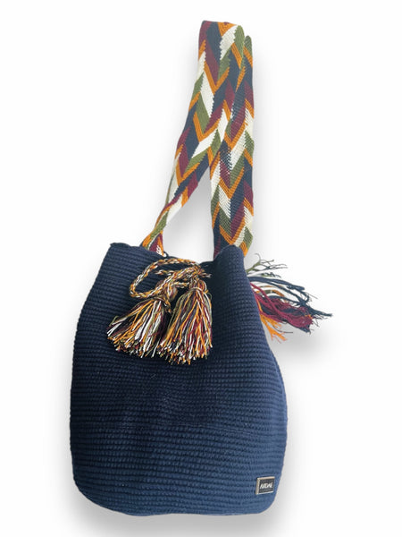 Bolso Wayuu Guajira Azul Grande