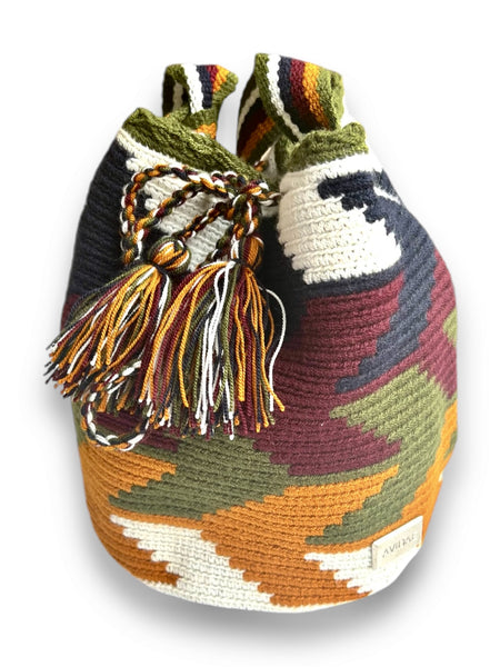 Bolso Wayuu Apshana Zigzag Tonos Tierra