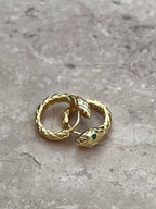 Aros Argolla Serpiente Baño Oro