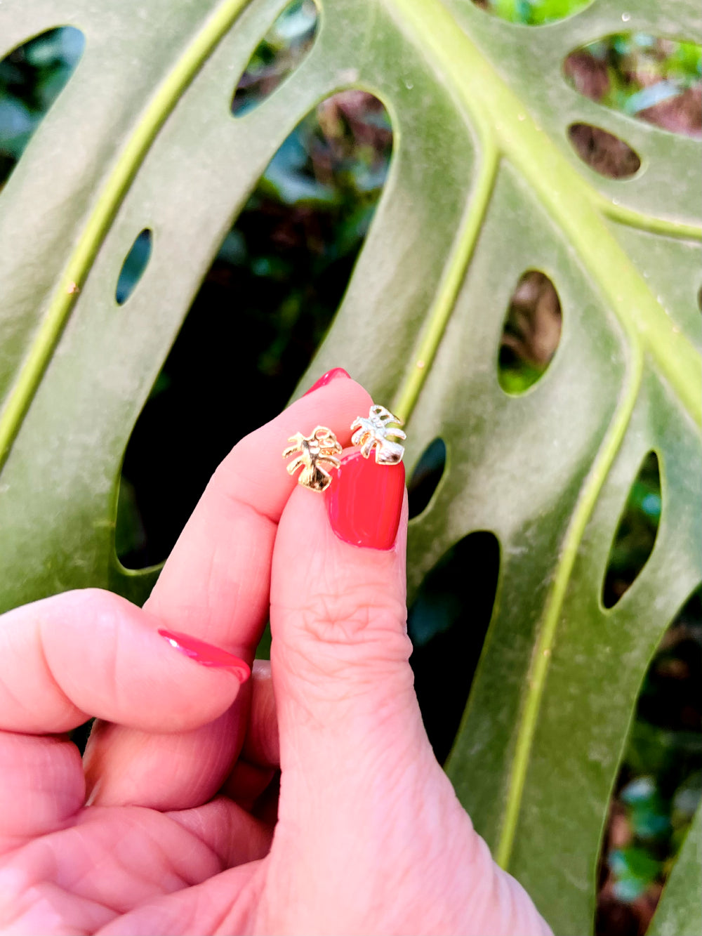 Aros Baño Oro Monstera Petit