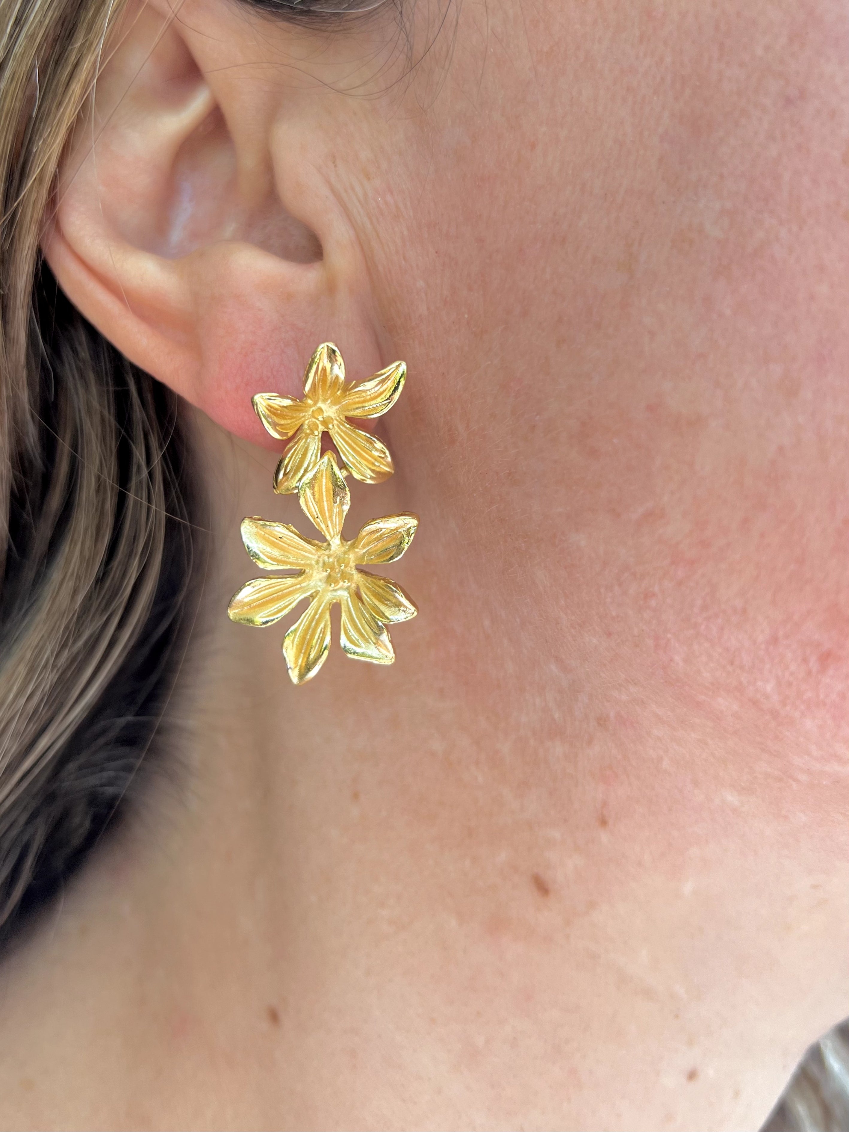 Aros Flores de Abril Baño de Oro