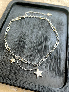 Collar Choker Rock Star Baño Plata