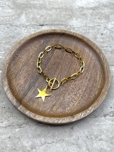 Pulsera Estrella Radiante Baño Oro