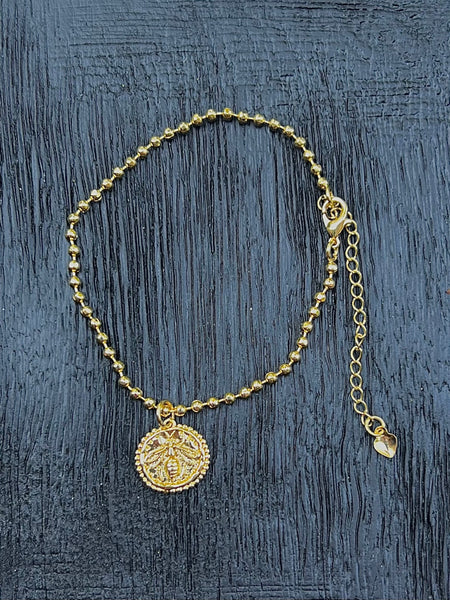 Pulsera Abeja Vida Baño Oro