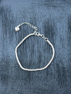 Pulsera Mostacilla Fina Baño Plata