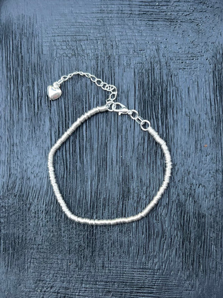 Pulsera Mostacilla Fina Baño Plata