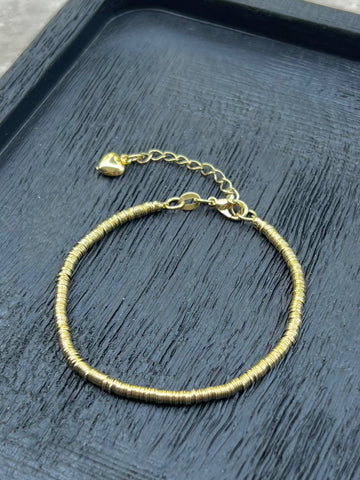 Pulsera Mostacilla Fina Baño Oro