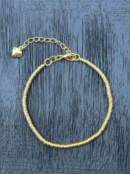 Pulsera Mostacilla Fina Baño Oro