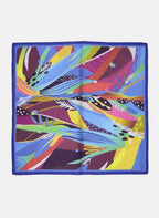 Pañuelo Pétalos Borde Azul 70x70 cms.