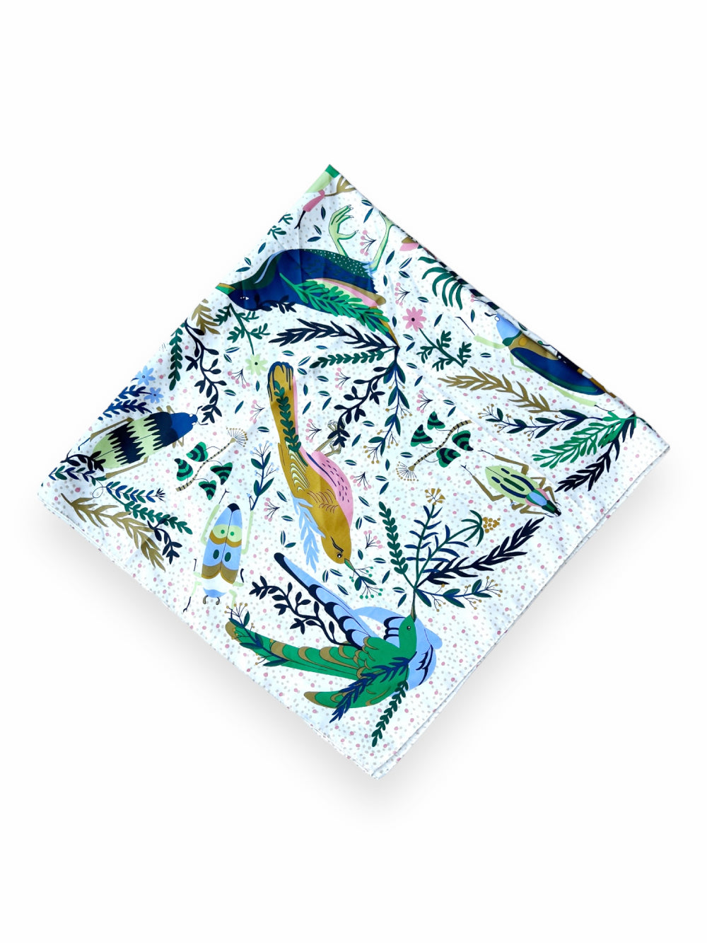 Pañuelo Bosque en Flor Blanco 90x90 cms.