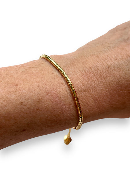 Pulsera Mostacilla Baño Oro