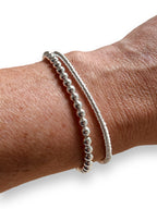 Pulsera Mostacilla Fina Baño Plata