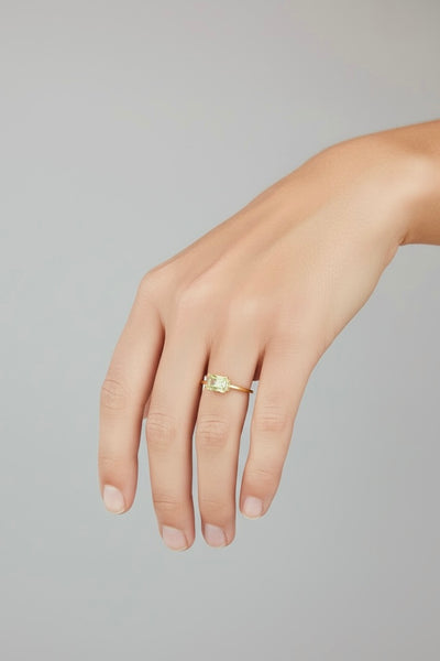 Anillo Lago Verde en Plata con Enchape Oro