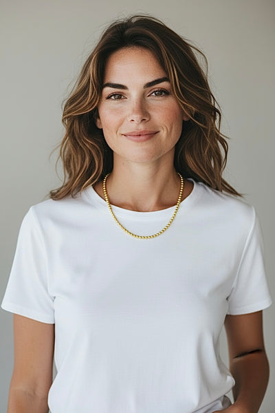 Collar Lua Esferas Baño Oro