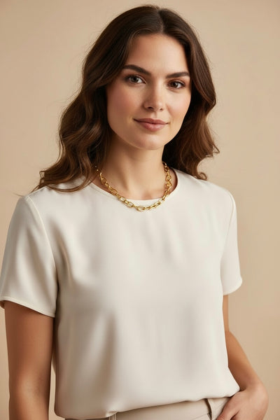 Collar Cadena Lulú Acero Baño Oro