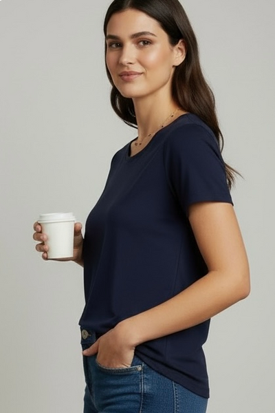 Collar Piedras Beatriz Azul Acero Baño Oro