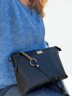 Cartera Gardenia Negra Lisa