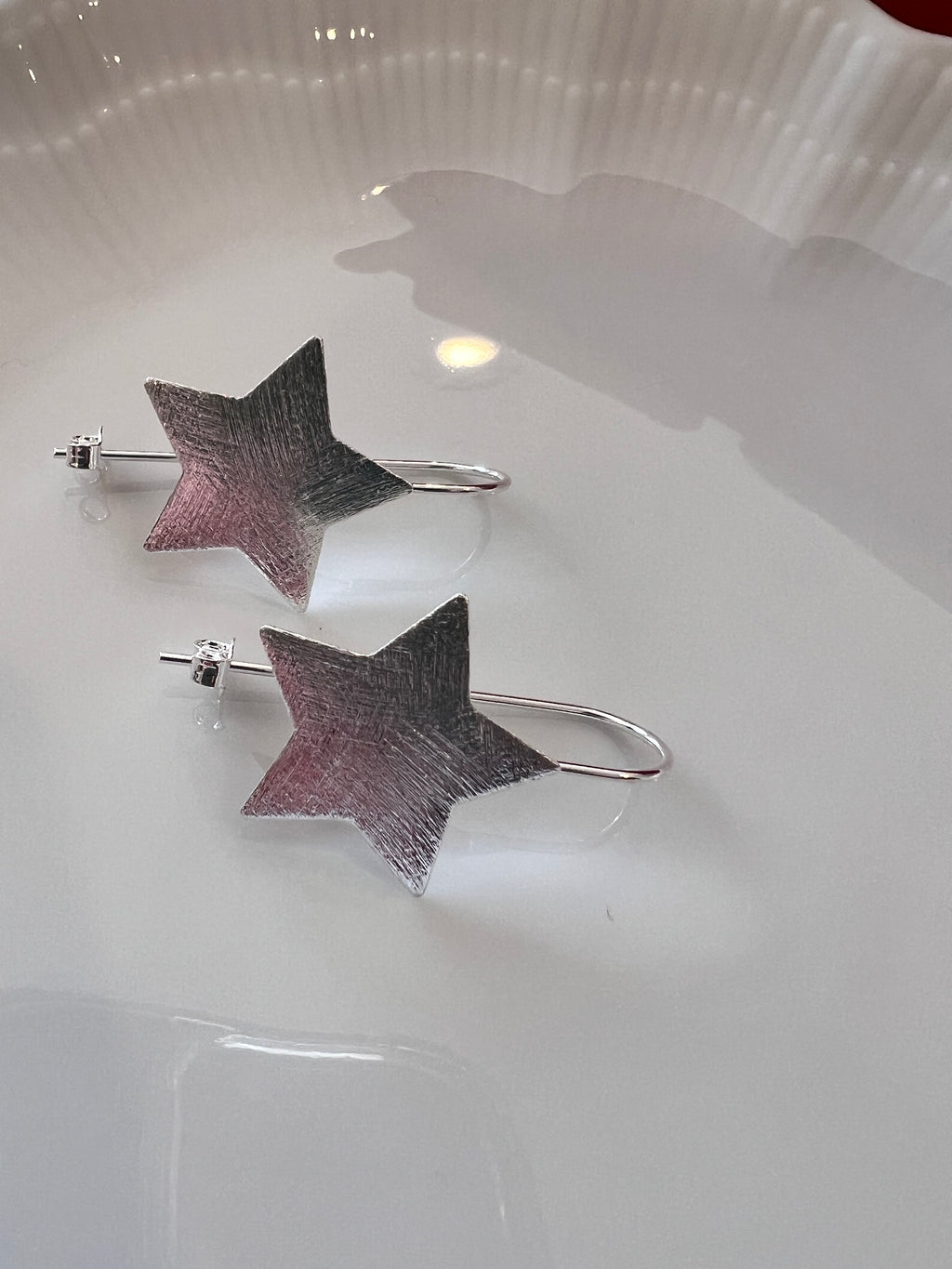 Aros Estrella Radiante Baño de Plata