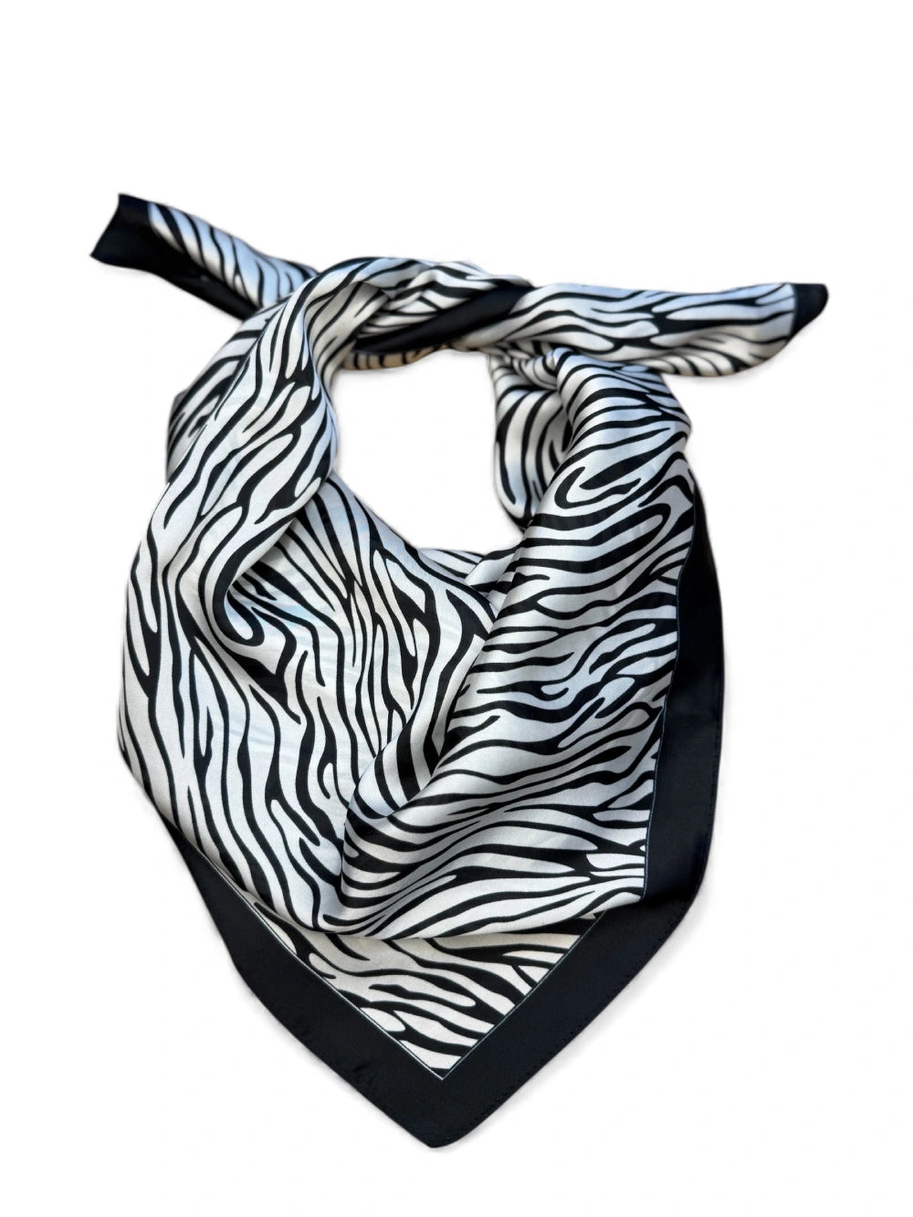 Pañuelo Cebra borde Negro 70x70 cms.